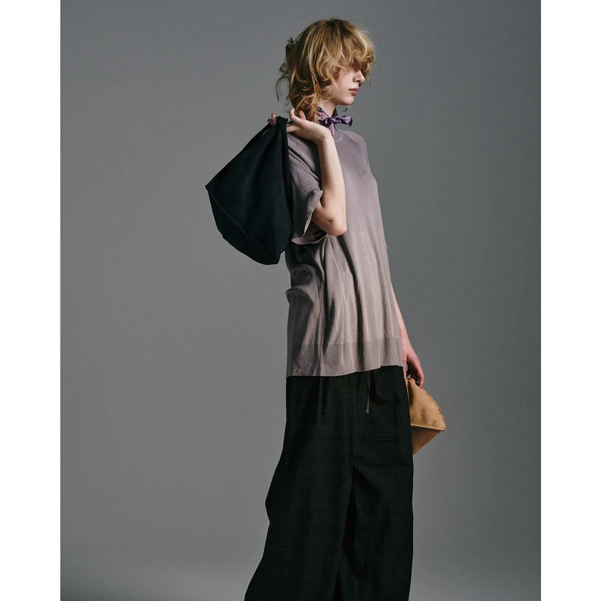 nakedgauge MADRAS CHECK WIDE EASY PANTS