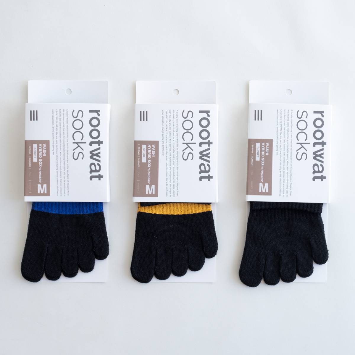 ソルト 和紙 ハイブリッド ソックス 5本指（3色）｜rootwatsocks