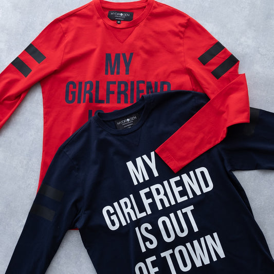 ホッケー LTD ロング スリーブ Tシャツ マイ ガール フレンド イズ アウト オブ タウン（2色）｜HYDROGEN