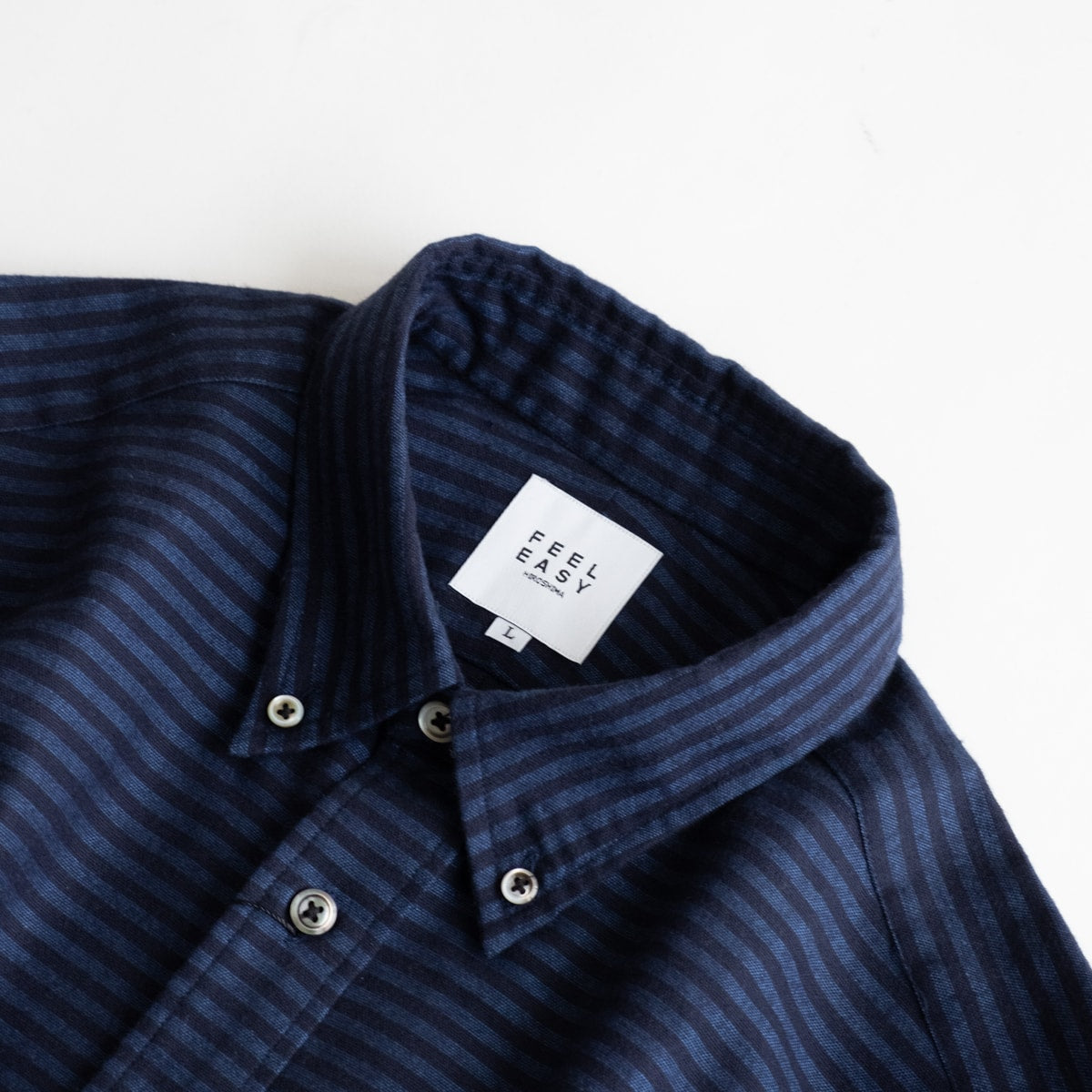 FEEL EASY ORIGINAL FLANNEL BORDER BUTTONDOWN SHIRT