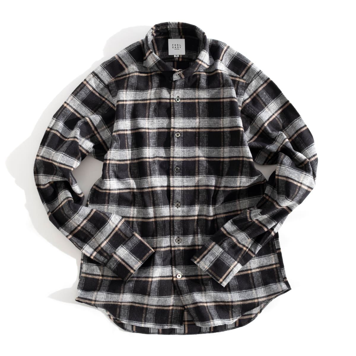 FEEL EASY ORIGINAL FLANNEL MONOTONE CHECK SHIRT