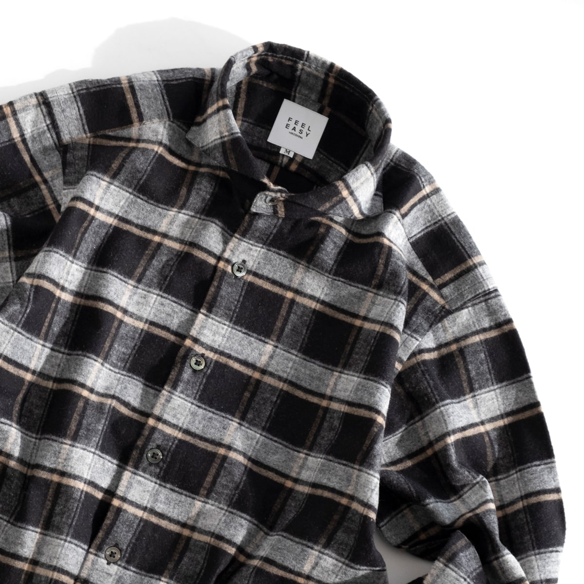 FEEL EASY ORIGINAL FLANNEL MONOTONE CHECK SHIRT