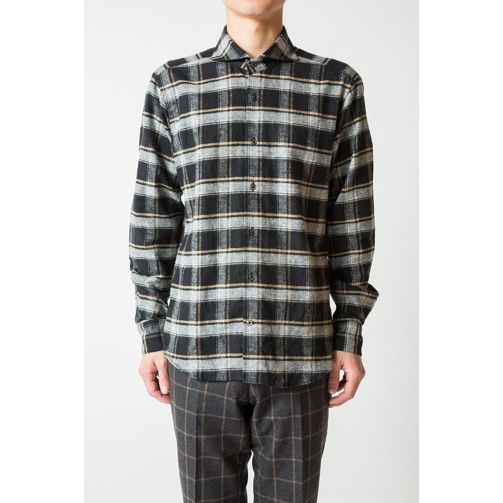 FEEL EASY ORIGINAL FLANNEL MONOTONE CHECK SHIRT