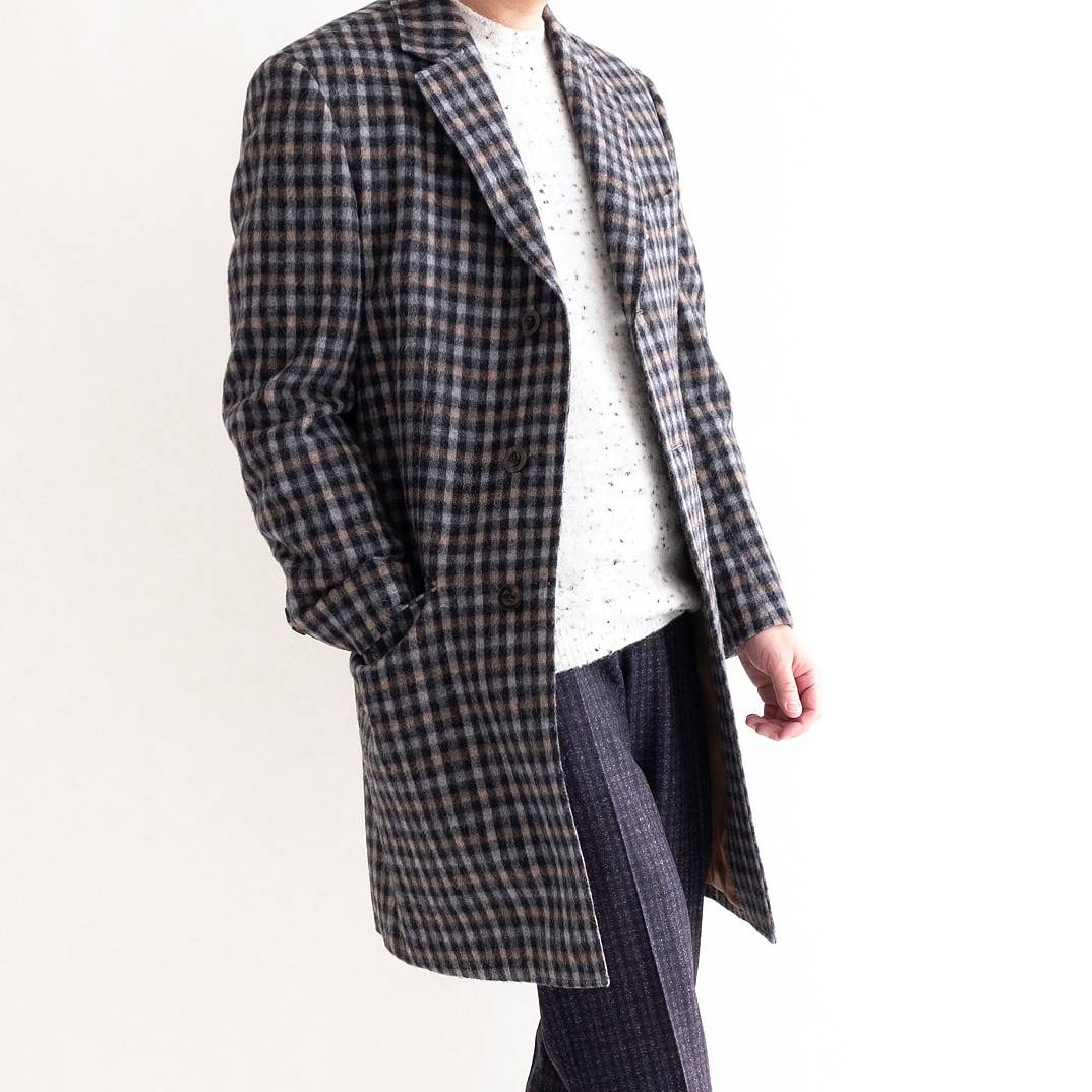 FEEL EASY ORIGINAL ALPACA CHECK CHESTER COAT