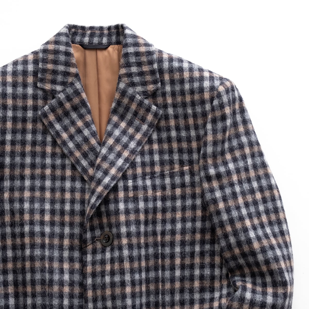 FEEL EASY ORIGINAL ALPACA CHECK CHESTER COAT