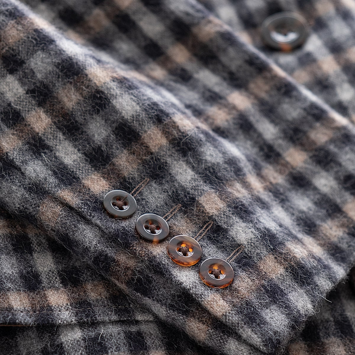 FEEL EASY ORIGINAL ALPACA CHECK CHESTER COAT
