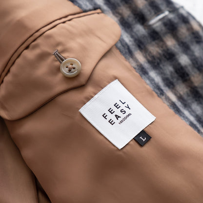 FEEL EASY ORIGINAL ALPACA CHECK CHESTER COAT