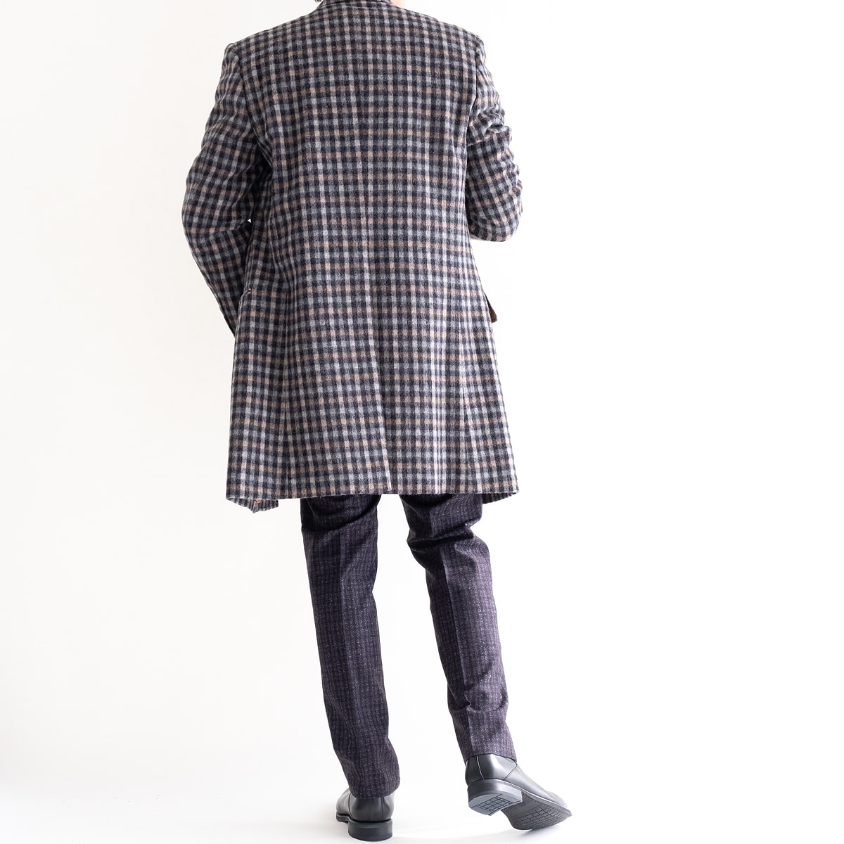 FEEL EASY ORIGINAL ALPACA CHECK CHESTER COAT