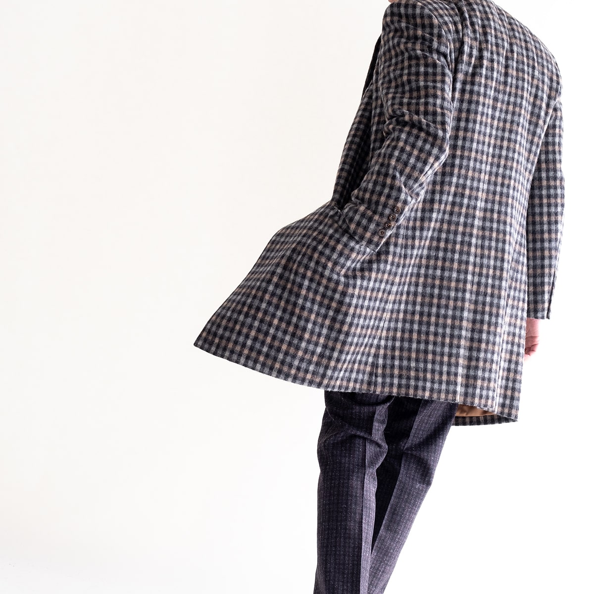 FEEL EASY ORIGINAL ALPACA CHECK CHESTER COAT