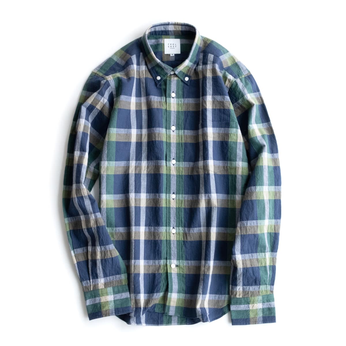FEEL EASY ORIGINAL LINEN CHECK BUTTODOWN SHIRT