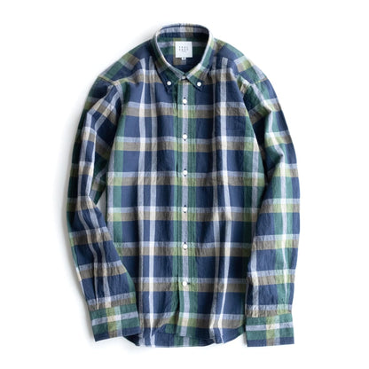 FEEL EASY ORIGINAL LINEN CHECK BUTTODOWN SHIRT