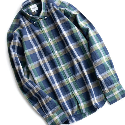 FEEL EASY ORIGINAL LINEN CHECK BUTTODOWN SHIRT