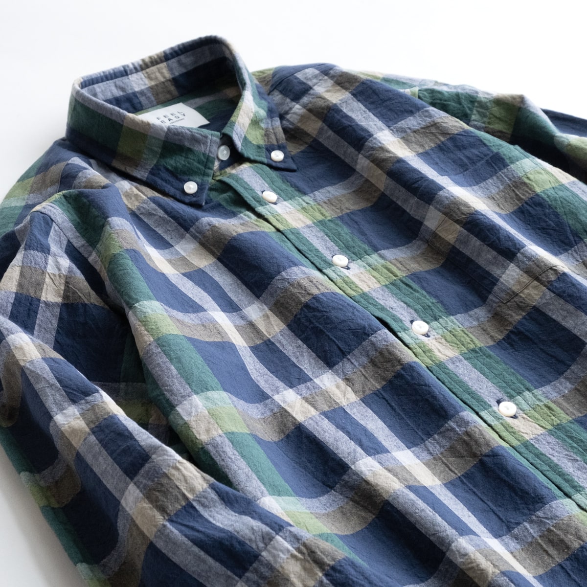 FEEL EASY ORIGINAL LINEN CHECK BUTTODOWN SHIRT
