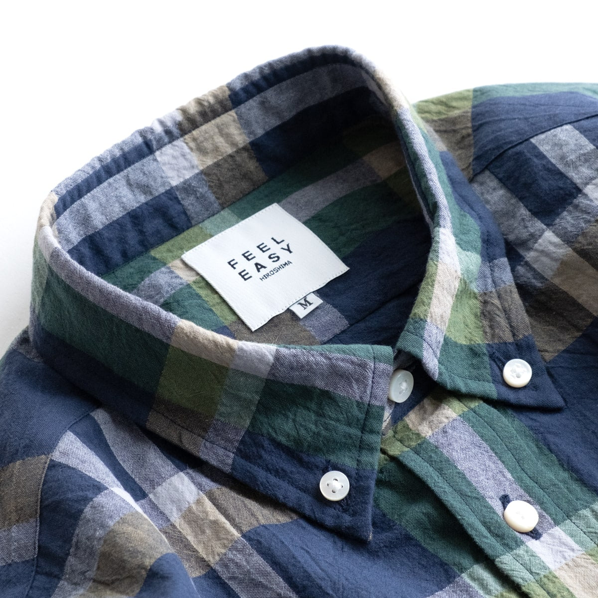 FEEL EASY ORIGINAL LINEN CHECK BUTTODOWN SHIRT