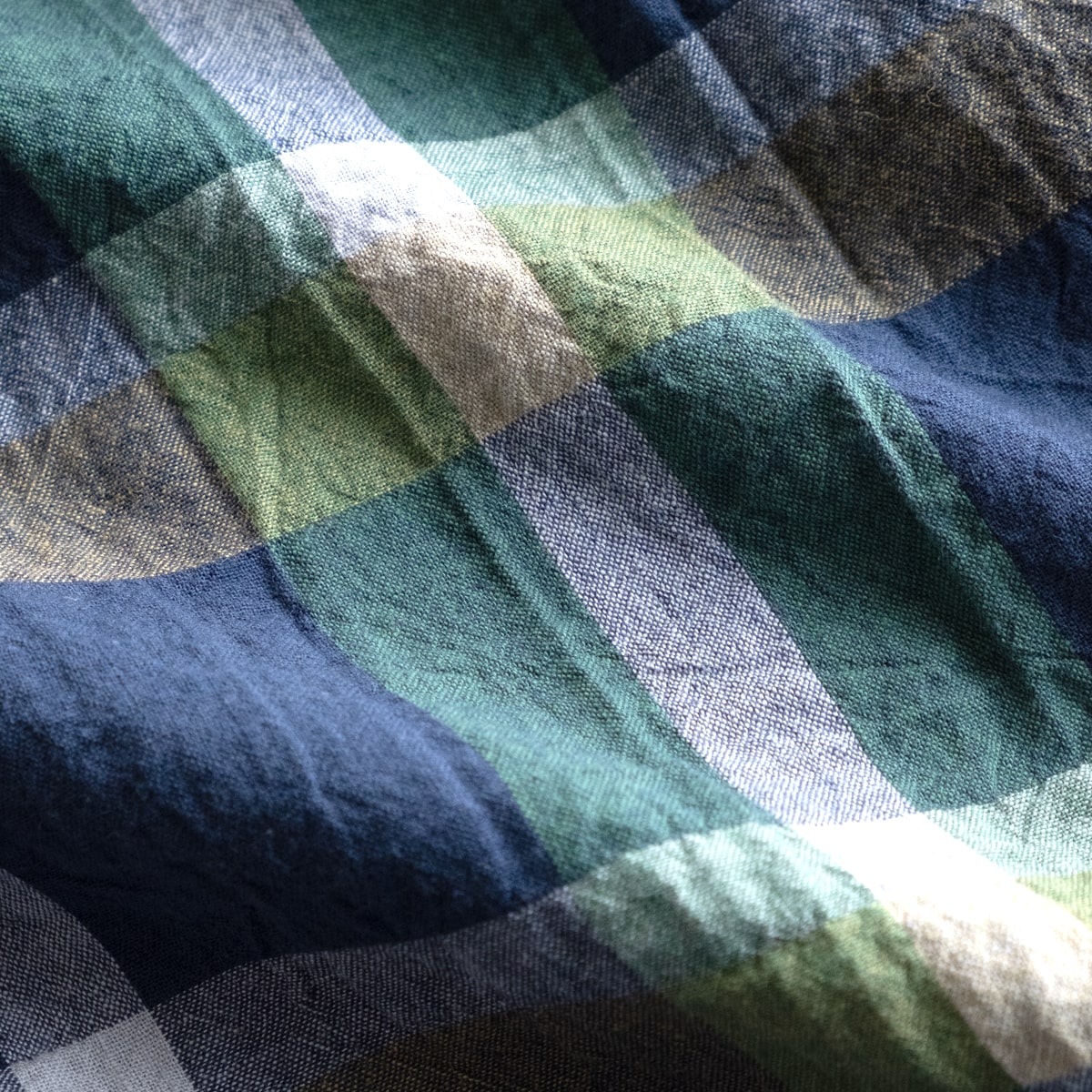 FEEL EASY ORIGINAL LINEN CHECK BUTTODOWN SHIRT