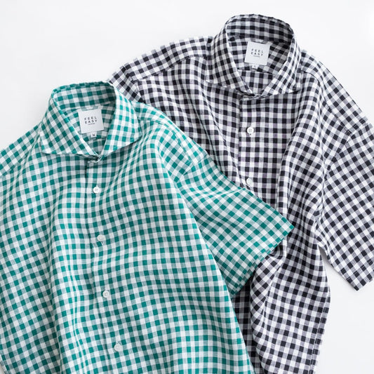 FEEL EASY ORIGINAL LINEN GINGHAM CHECK S/S SHIRT（2色）