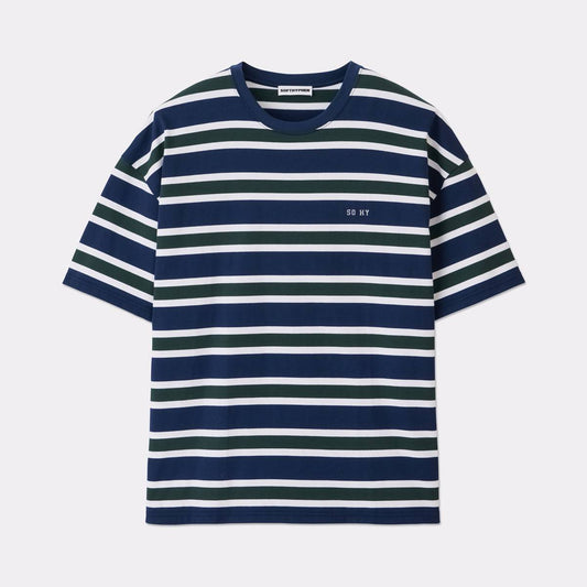 SOFTHYPHEN SOHY MULTI BORDER STRIPE BIG TEE（2色）