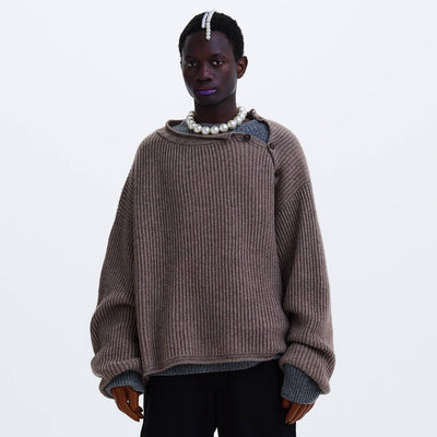 nakedgauge COMFORT BLEND YARN LOOSE FIT SWEATER（2色）