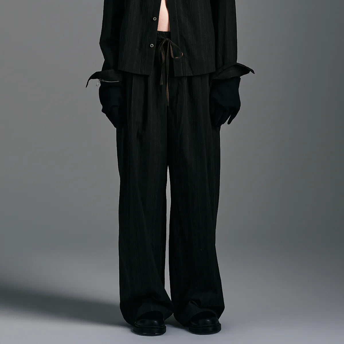 nakedgauge MADRAS STRIPE WIDE EASY PANTS