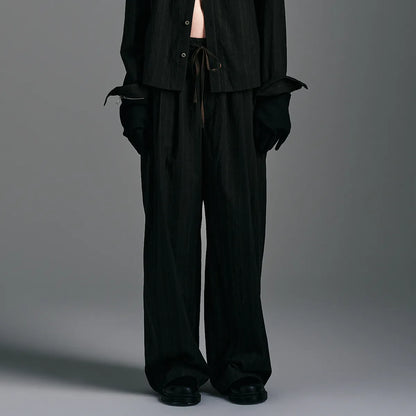 nakedgauge MADRAS STRIPE WIDE EASY PANTS