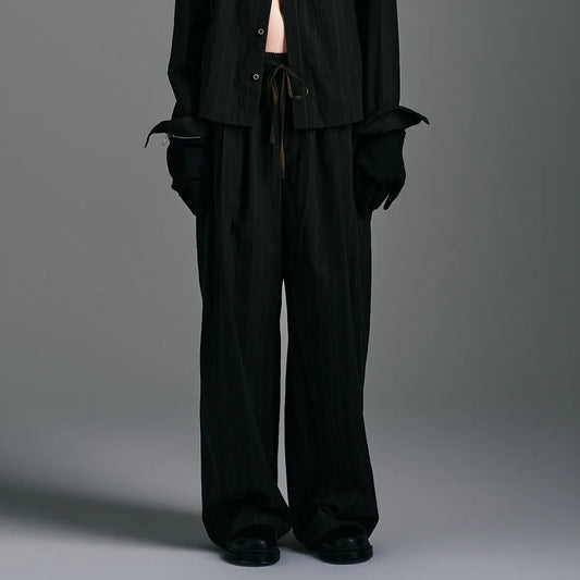 nakedgauge MADRAS STRIPE WIDE EASY PANTS