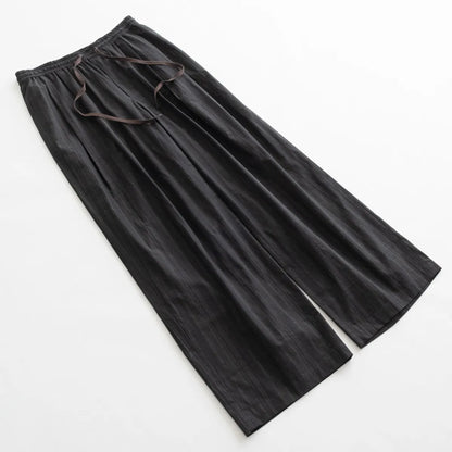 nakedgauge MADRAS STRIPE WIDE EASY PANTS