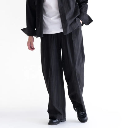 nakedgauge MADRAS STRIPE WIDE EASY PANTS