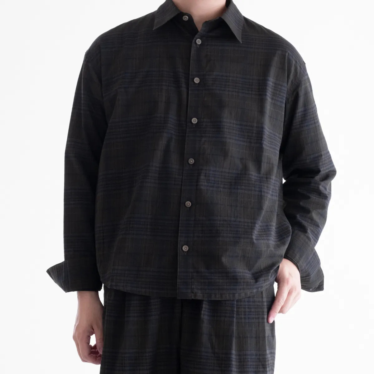 nakedgauge MADRAS CHECK SHIRT LS