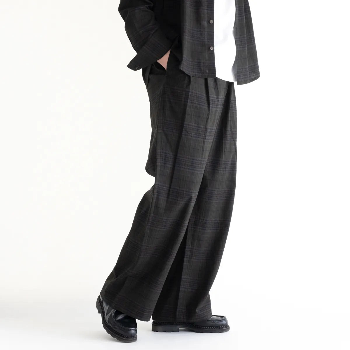 nakedgauge MADRAS CHECK WIDE EASY PANTS