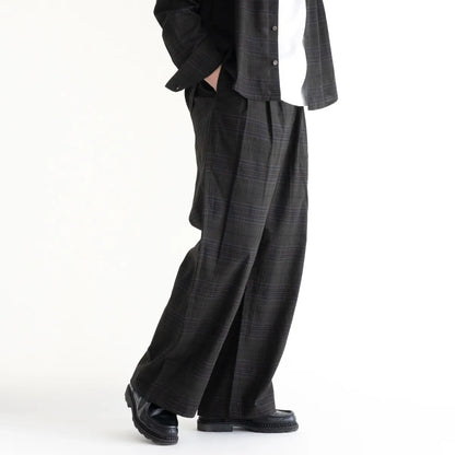 nakedgauge MADRAS CHECK WIDE EASY PANTS
