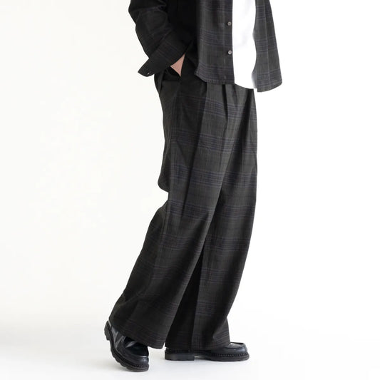 nakedgauge MADRAS CHECK WIDE EASY PANTS