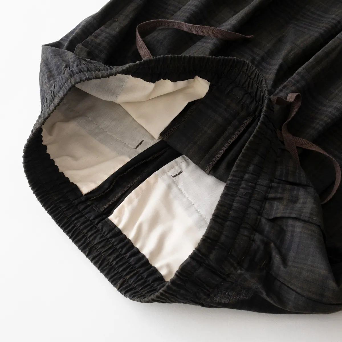 nakedgauge MADRAS CHECK WIDE EASY PANTS