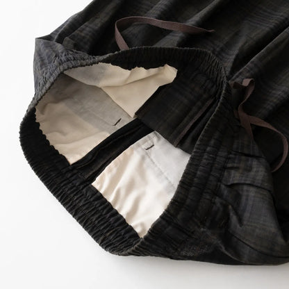 nakedgauge MADRAS CHECK WIDE EASY PANTS