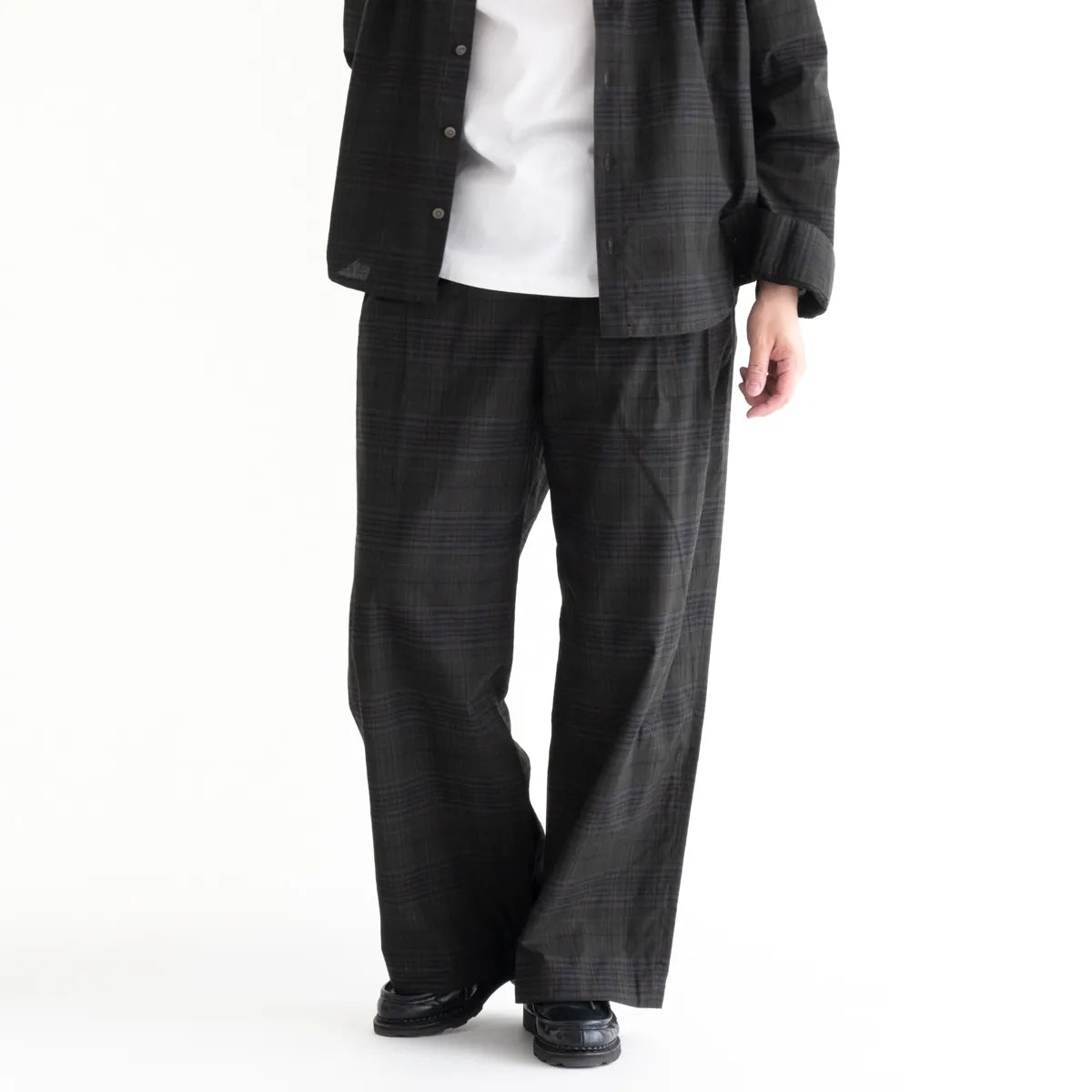 nakedgauge MADRAS CHECK WIDE EASY PANTS