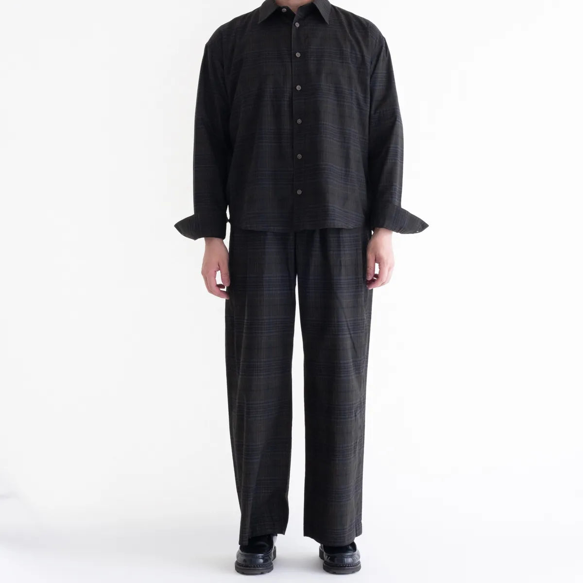 nakedgauge MADRAS CHECK WIDE EASY PANTS
