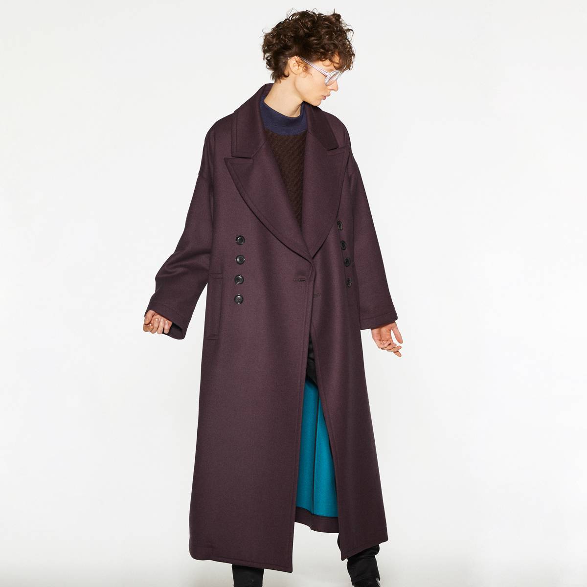 SHAREEF W FACE MELTON BIG COAT(Brown)