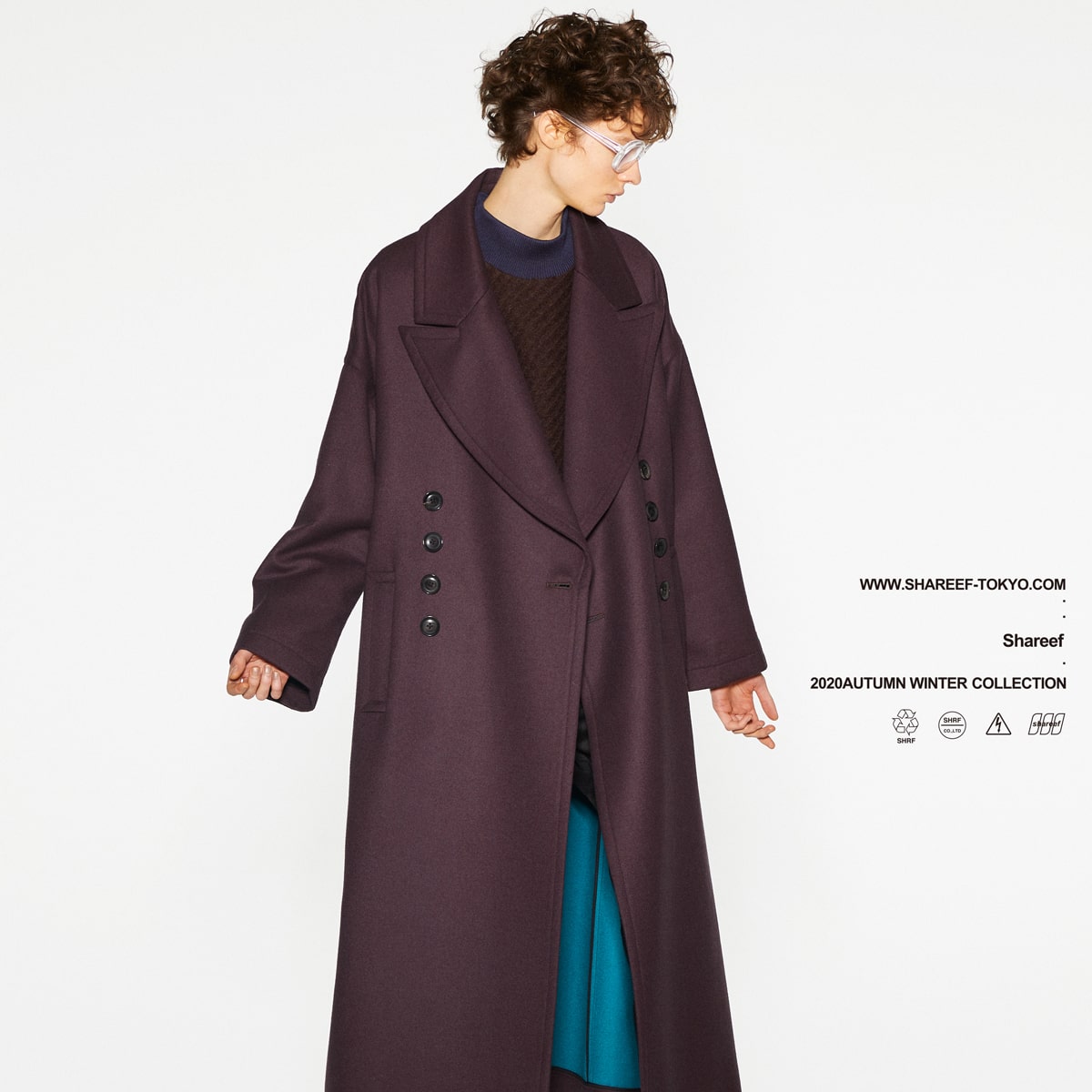 SHAREEF W FACE MELTON BIG COAT(Brown)