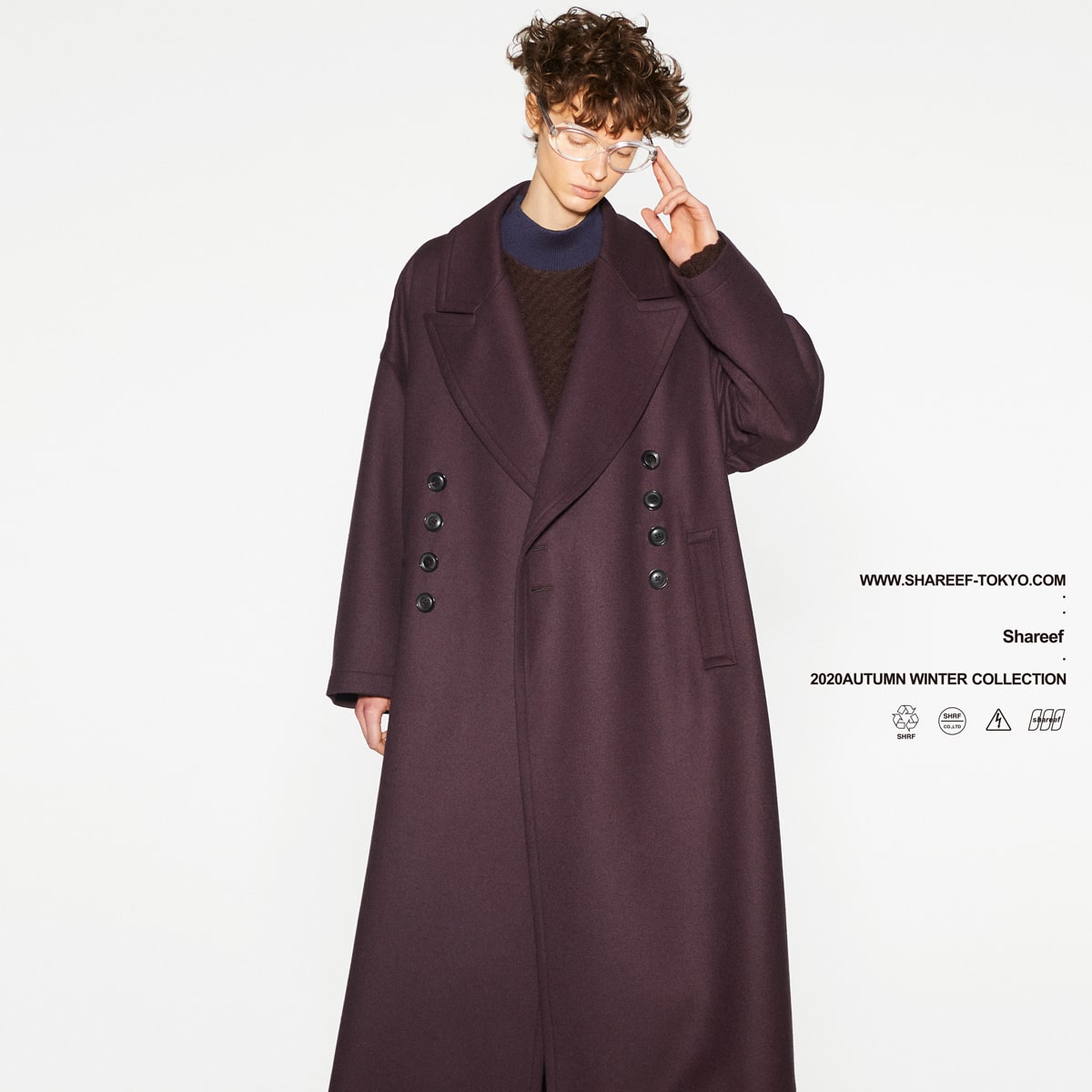 SHAREEF W FACE MELTON BIG COAT - アウター