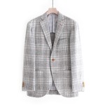 FEEL EASY ORIGINAL W-FACE CHECK JACKET(LIGHT GRAY×WHITE) | FEEL