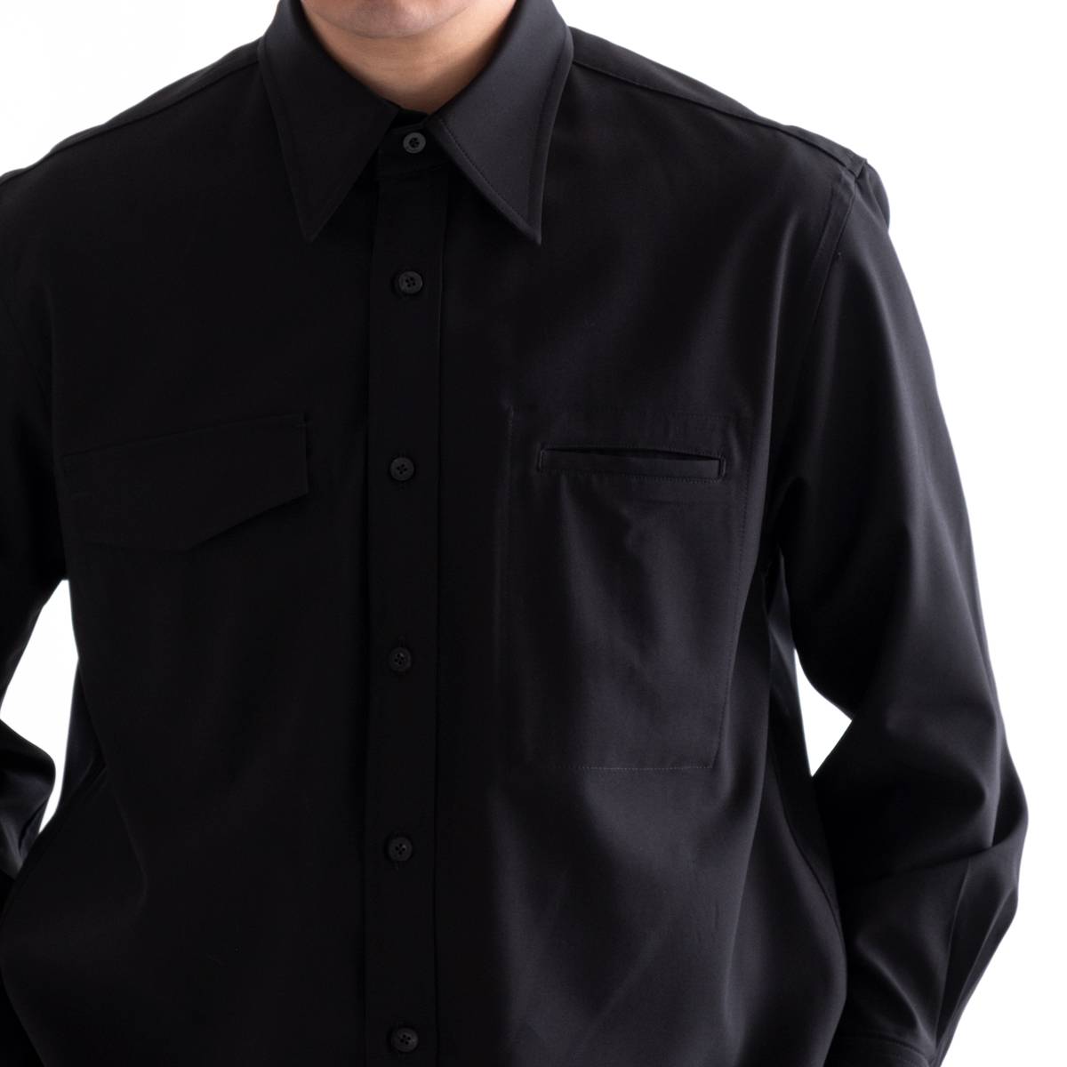 IRENISA FLAP POCKET SHIRT(BLACK) | IRENISA (イレニサ) - 通販 ...