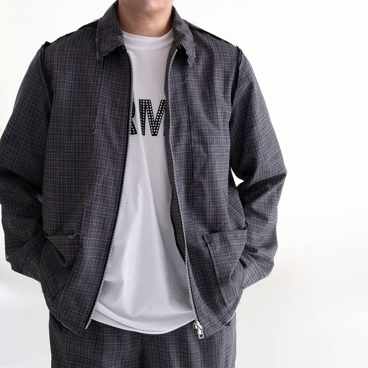 DISCOVERED 50′ WOVEN ZIP UP BLOUSON(BLACK) | DISCOVERED