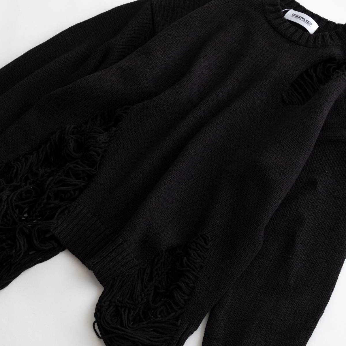 DISCOVERED DAMAGE COTTON KNIT(BLACK) | DISCOVERED (ディスカバード