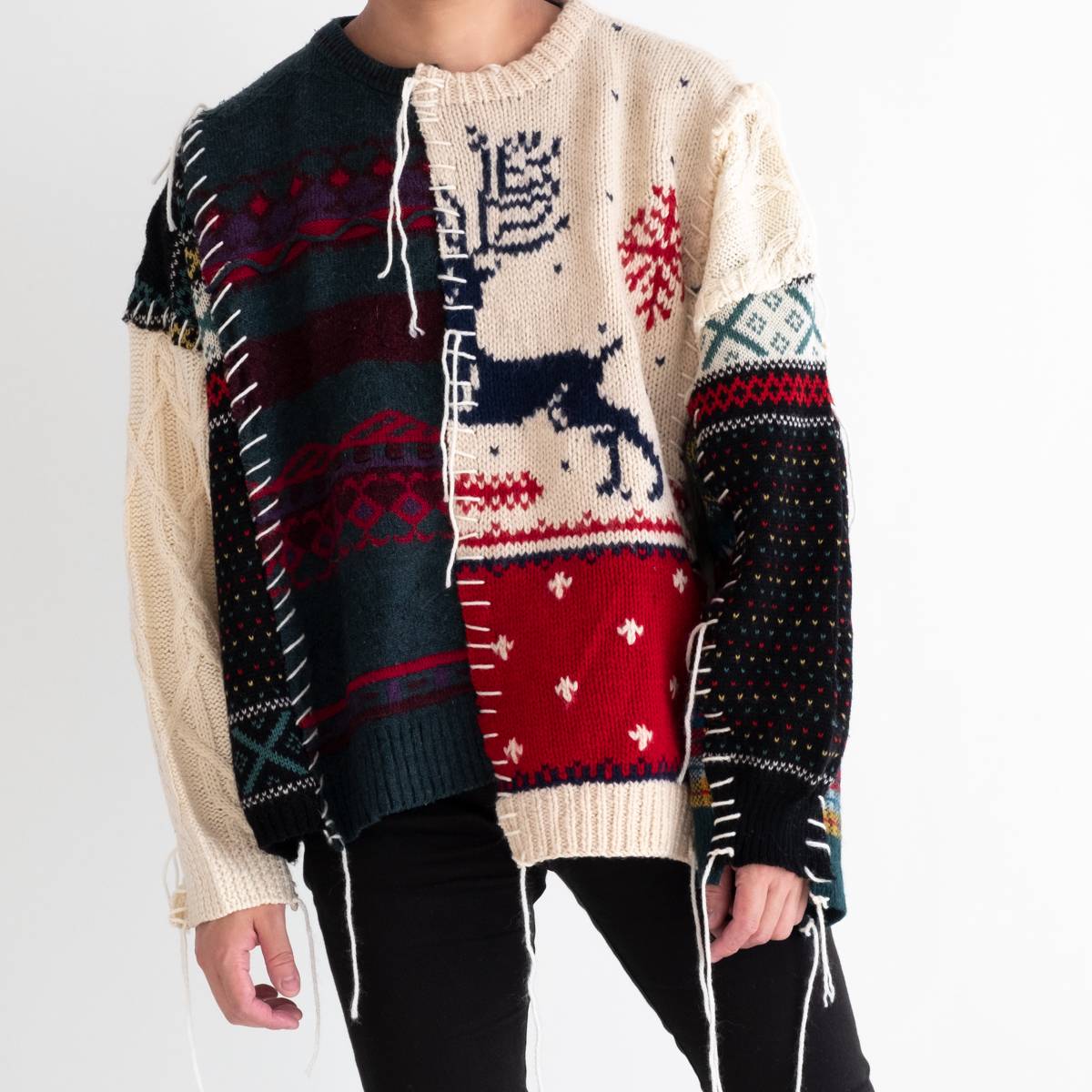 未使用【DISCOVERED】 Nordic Collage Sweater