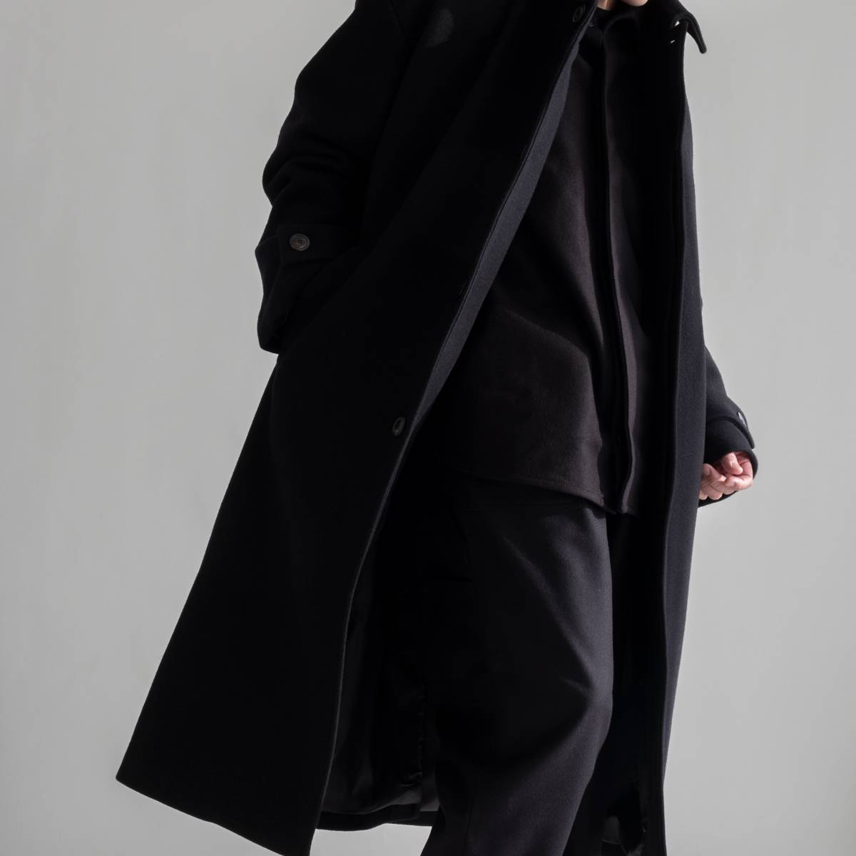 lownn Overcoat(Black Plain) | lownn (ローン) - 通販 - FEEL EASY