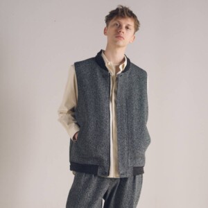 nuterm Bomber Vest(Grayish Herringbone) | nuterm (ニューターム