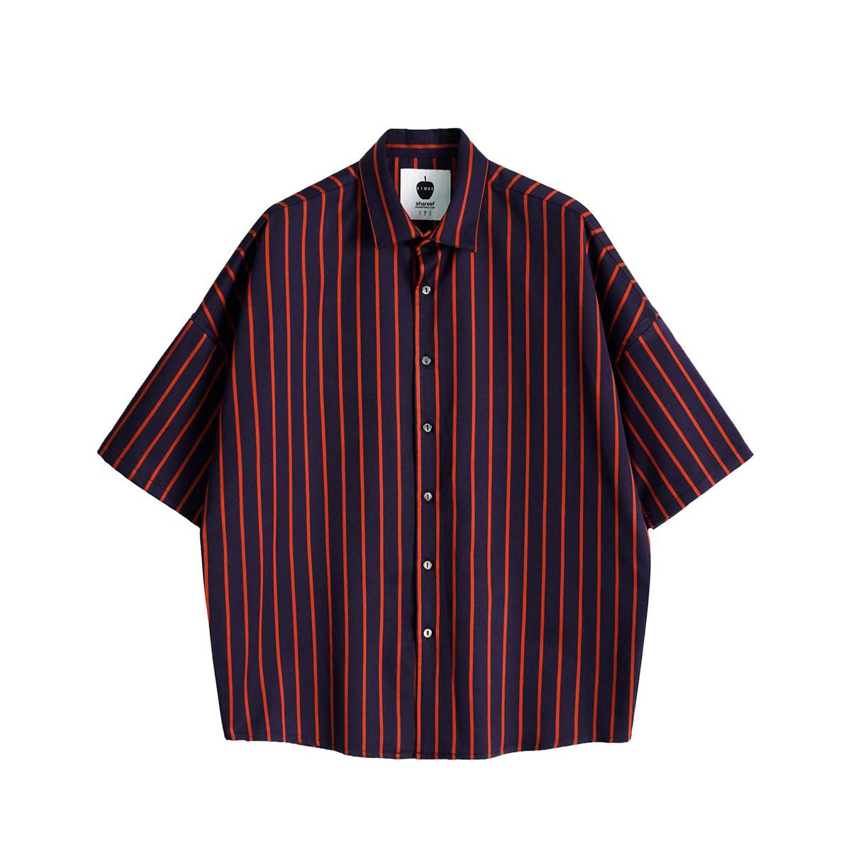 SHAREEF STRIPE S/S SHIRTS(Navy) | SHAREEF (シャリーフ) - 通販