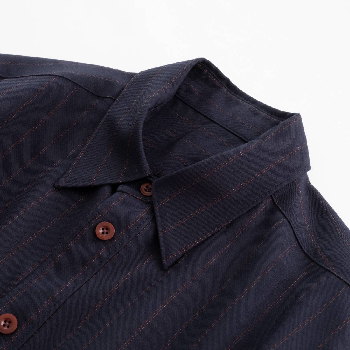 IRENISA MIDDLE LENGTH SHIRT(NAVY STRIPE) | IRENISA (イレニサ