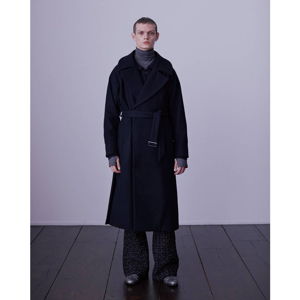 JUHA BELTED OVER COAT(BLACK)