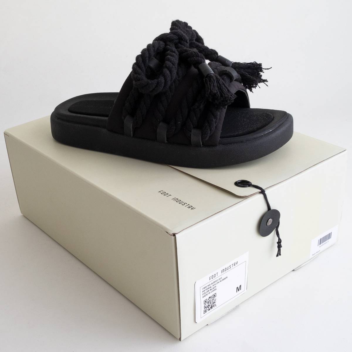 FOOT INDUSTRY ROPE SLIPPER(BLACK) | FOOT INDUSTRY (フット 